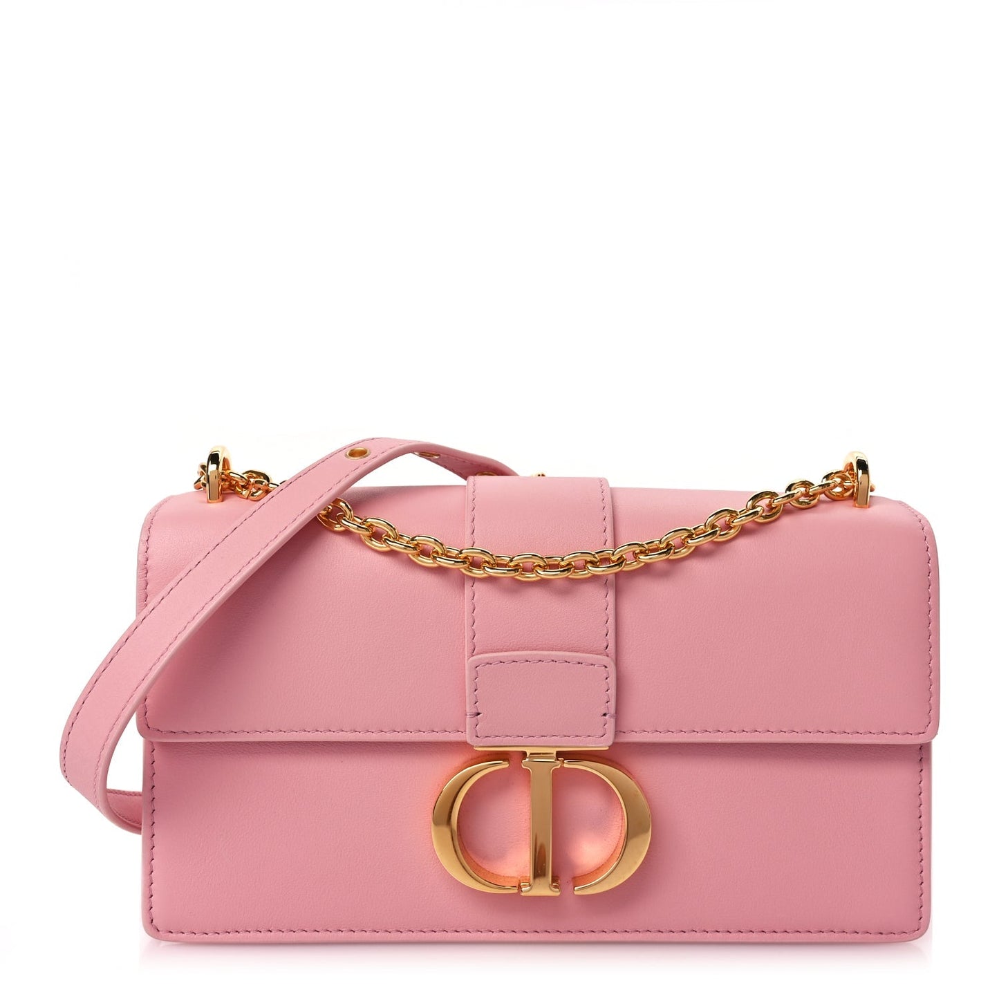 Dior Handbag Christian Calfskin 30 Montaigne East West Bag Leather Pink Chain