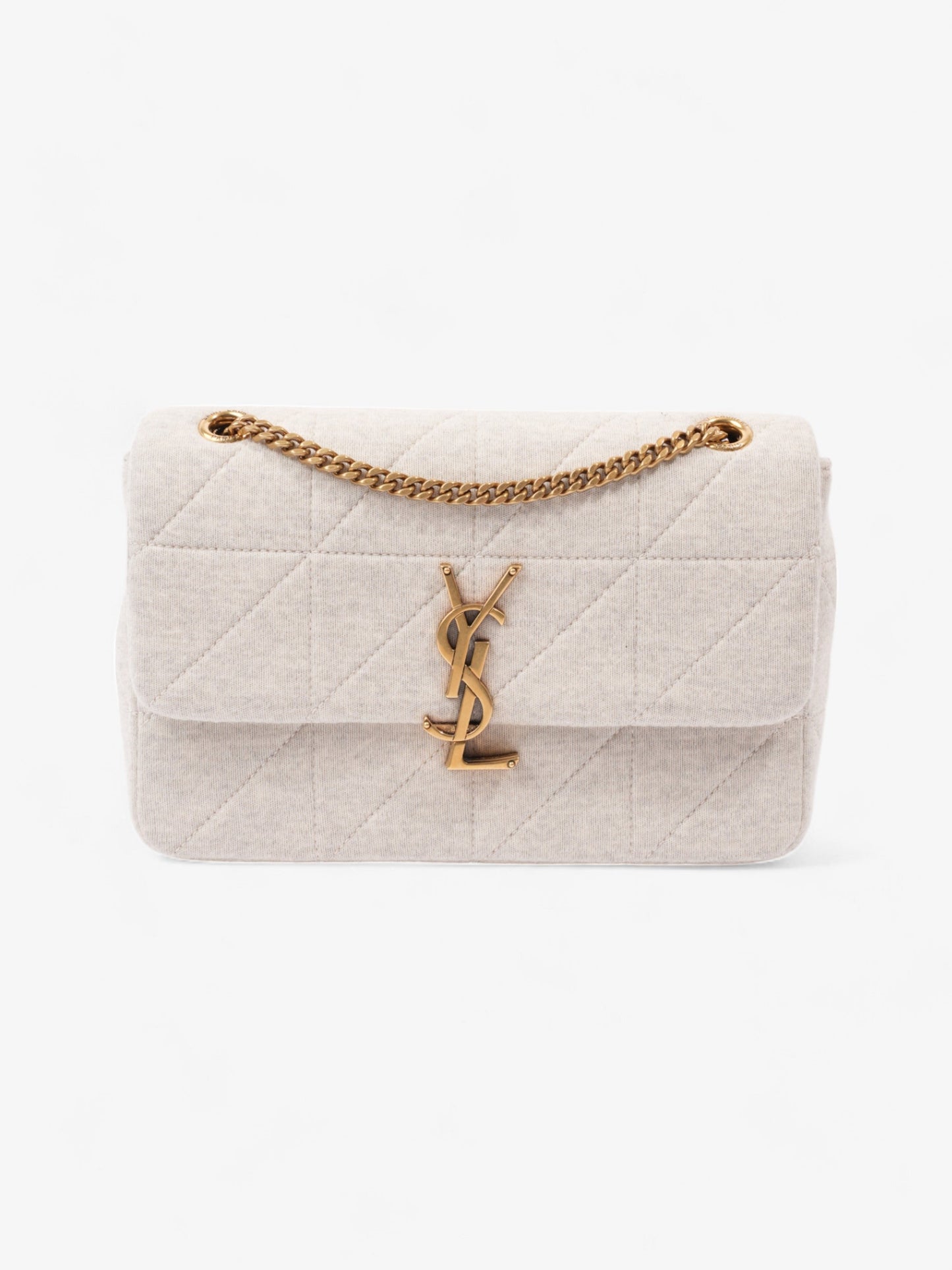 YSL Saint Laurent Jamie Grey Cotton Shoulder Bag Gray Medium
