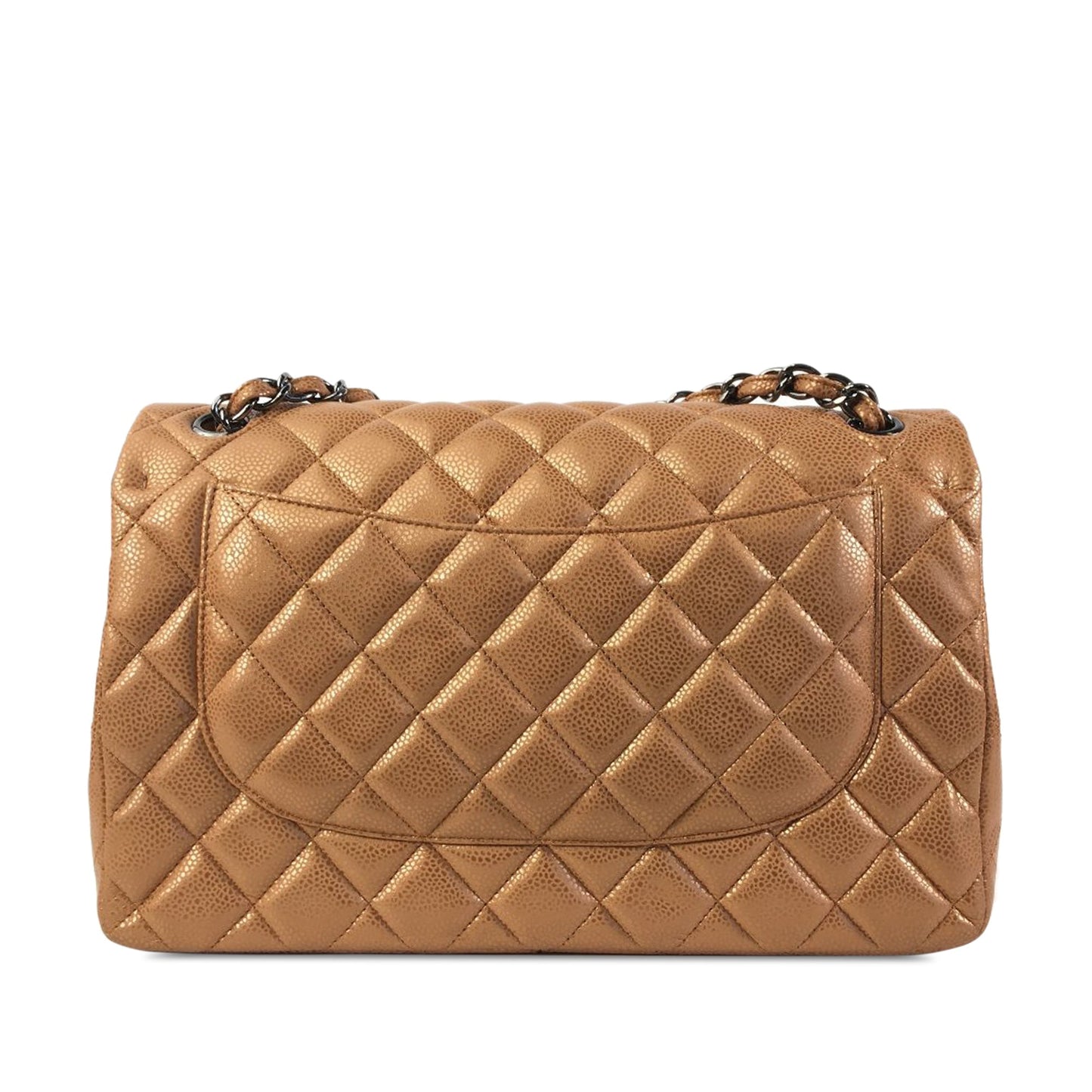 CHANEL Jumbo Classic Iridescent Caviar Double Flap Shoulder Bag