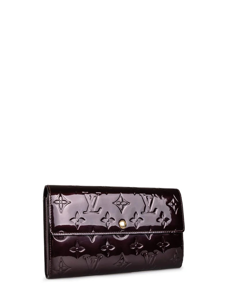 Louis Vuitton SARAH AMARANTE Monogram Vernis Wallet Case