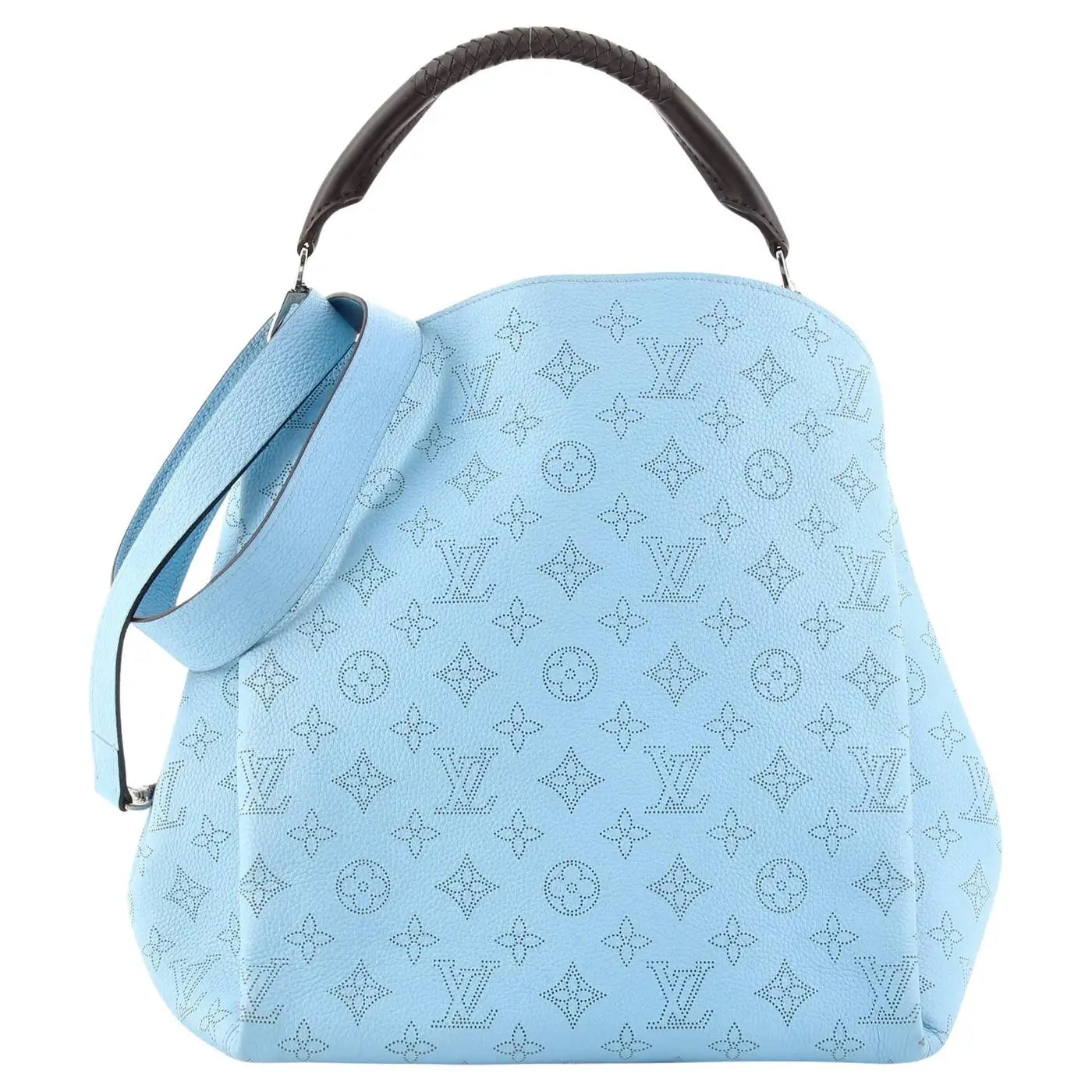 Louis Vuitton MAHINA BABYLONE PM ICE Monogram Leather Blue Handbag