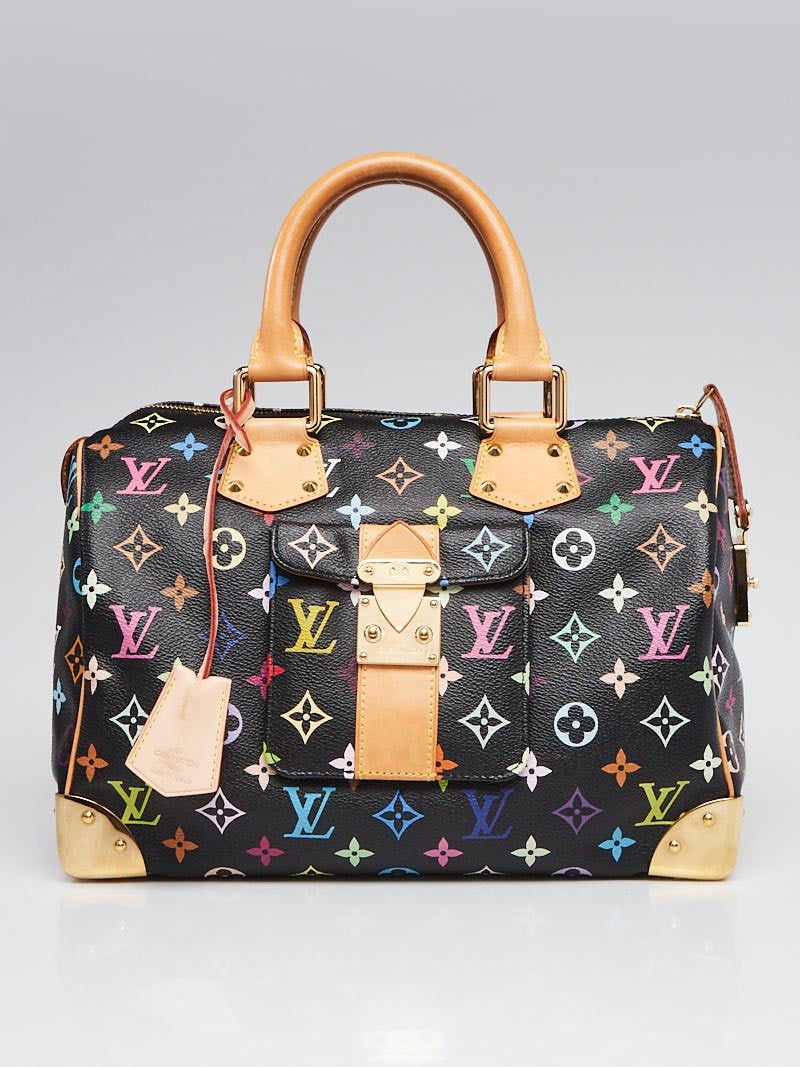 Louis Vuitton Speedy 30 Monogram Black Multicolor Handbag