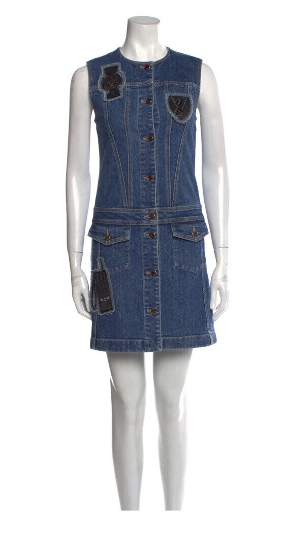 Louis Vuitton DENIM & PATCHES DRESS Blue Apparel