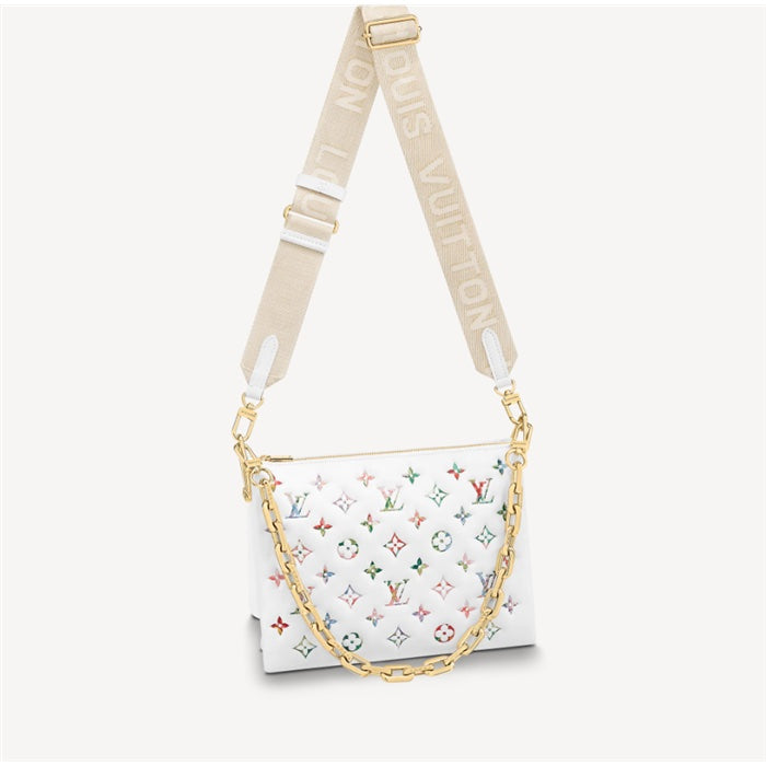Louis Vuitton FLOWER EMBOSSED COUSSIN PM Monogram Lambskin Multicolor Handbag