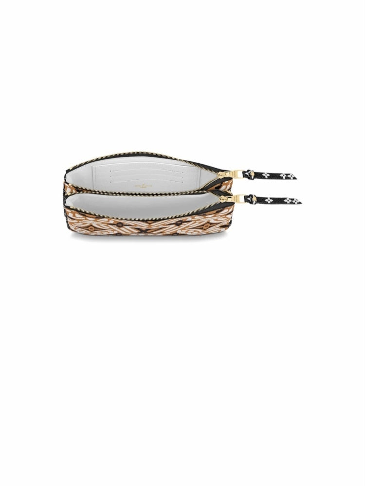 Louis Vuitton Crafty Double Zip Pochette Monogram Clutch Bag