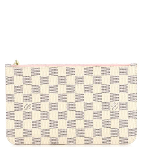 Louis Vuitton AZUR POCHETTE ROSE Damier Neverfull Tote Bag Rose Ballerine