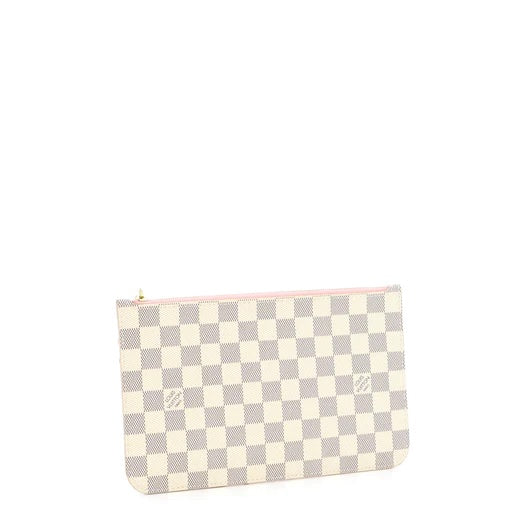 Louis Vuitton AZUR POCHETTE ROSE Damier Neverfull Tote Bag Rose Ballerine