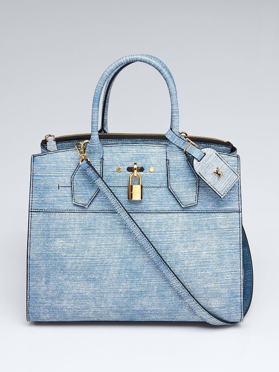 Louis Vuitton Denim City Steamer MM Epi Leather Handbag