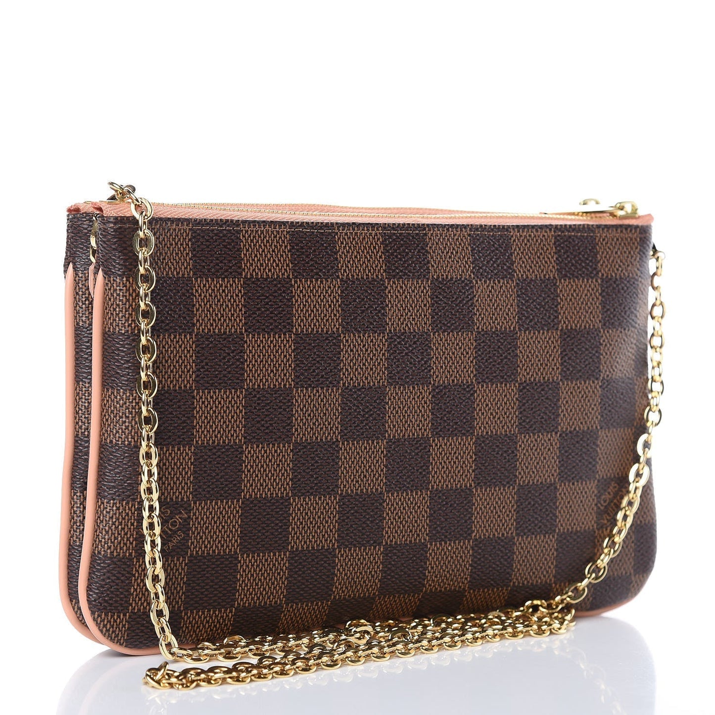 Louis Vuitton EBÈNE Double Zip Pochette Damier Clutch Bag