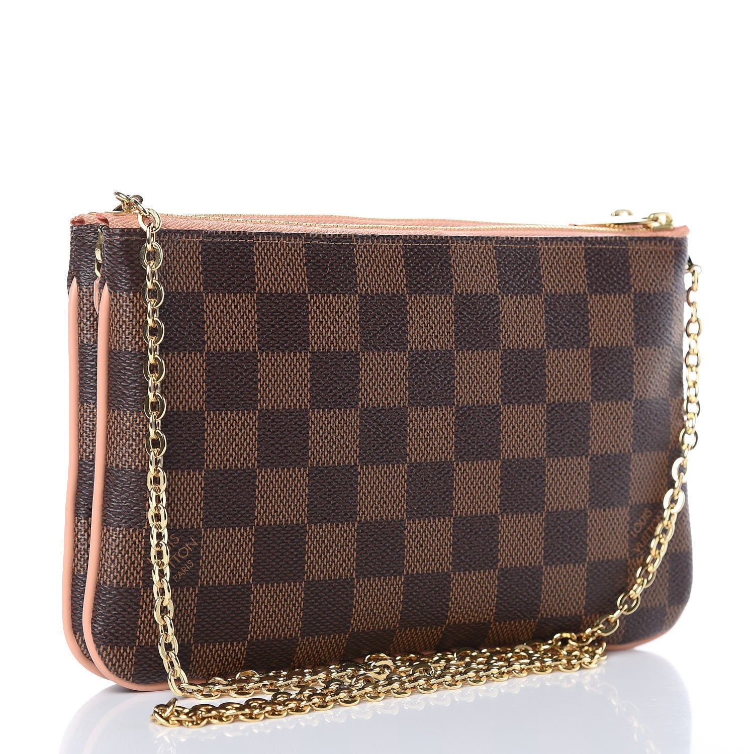Louis Vuitton EBÈNE Double Zip Pochette Damier Clutch Bag