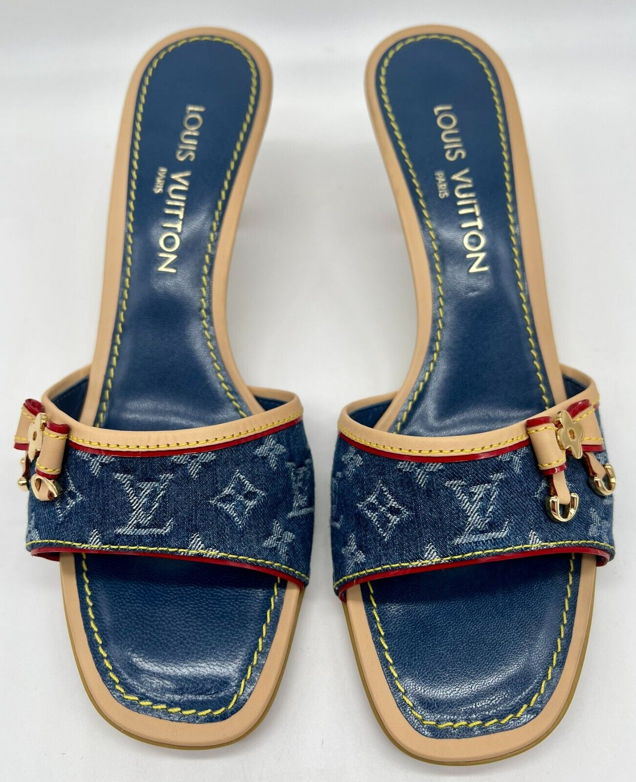 Louis Vuitton DENIM INDIGO MULES Monogram Shoes