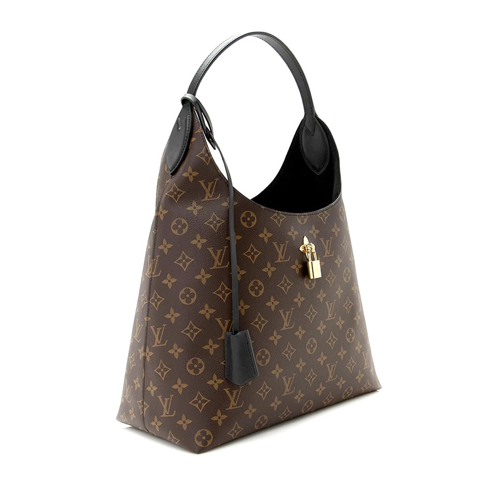 Louis Vuitton FLOWER HOBO Monogram Noir Shoulder Bag