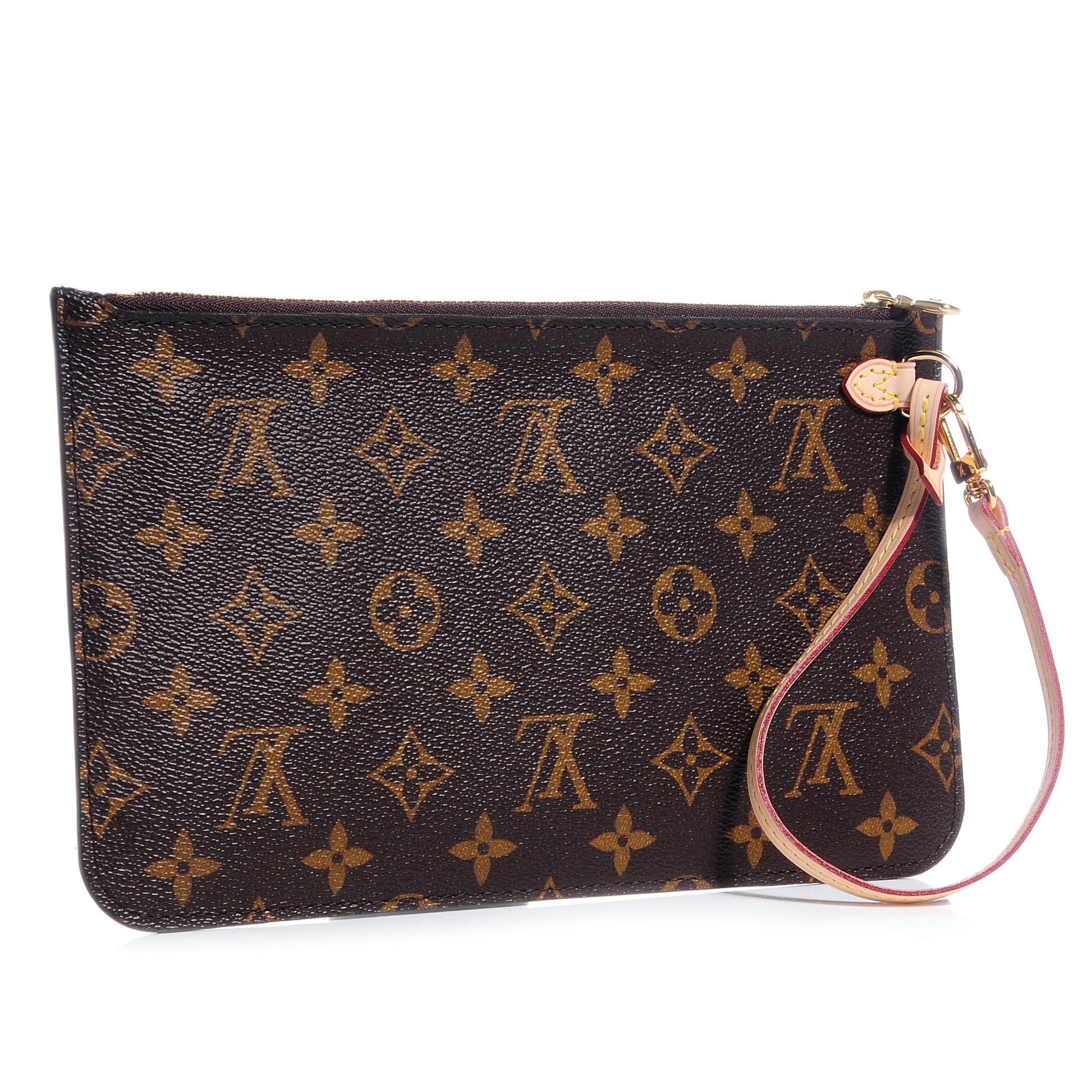 Louis Vuitton MM GM POCHETTE Monogram Pink Neverfull Tote Bag