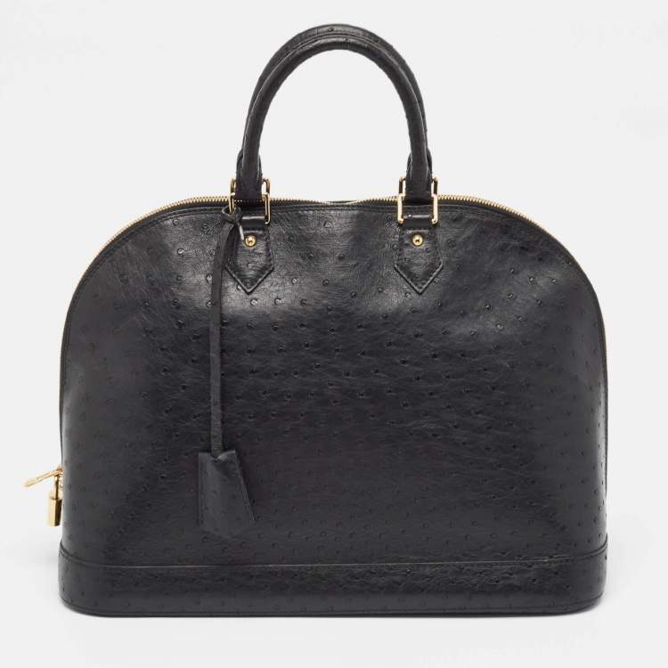 Louis Vuitton OSTRICH ALMA GM Leather Handbag