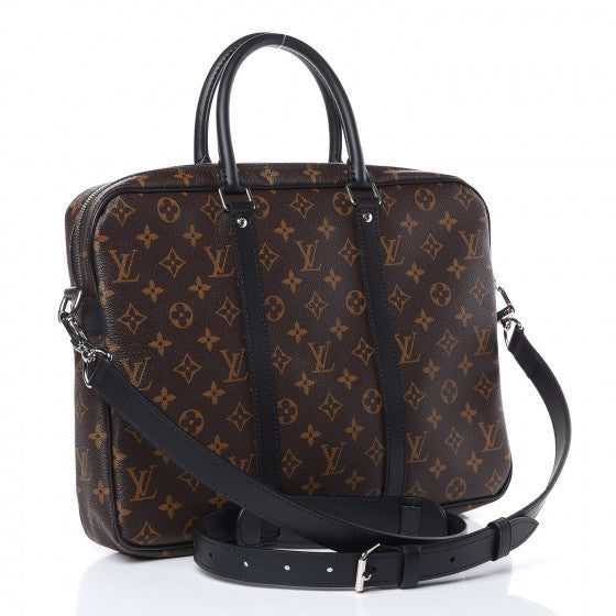 Louis Vuitton Macassar Porte-Documents Voyage PM Monogram Handbag