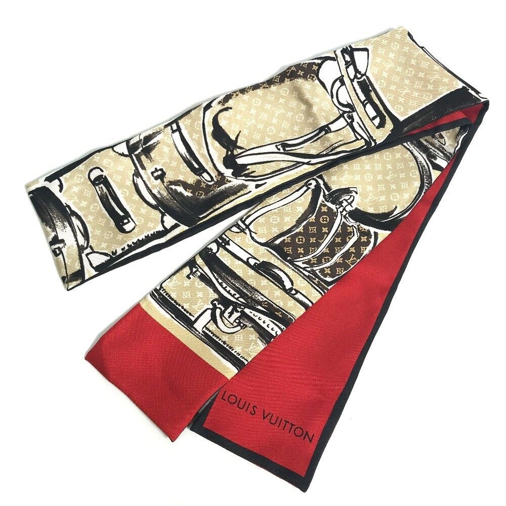 Louis Vuitton TRUNKS BANDEAU PRINTED SILK SCARF