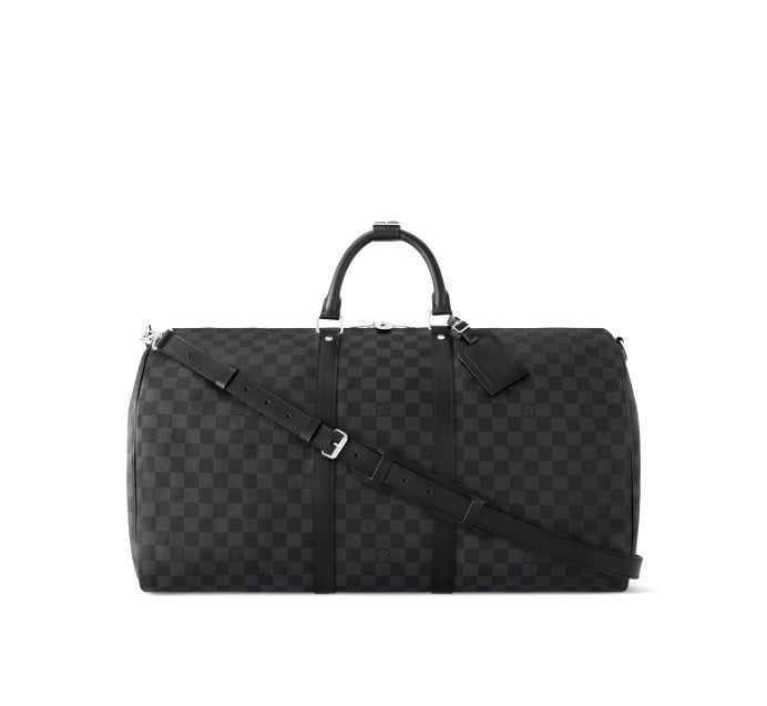 Louis Vuitton GRAPHITE KEEPALL BANDOULIÈRE 55 Damier Travel Bag