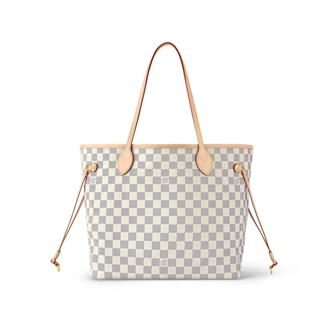 Louis Vuitton AZUR MM ROSE Damier Neverfull Tote Bag Rose Ballerine