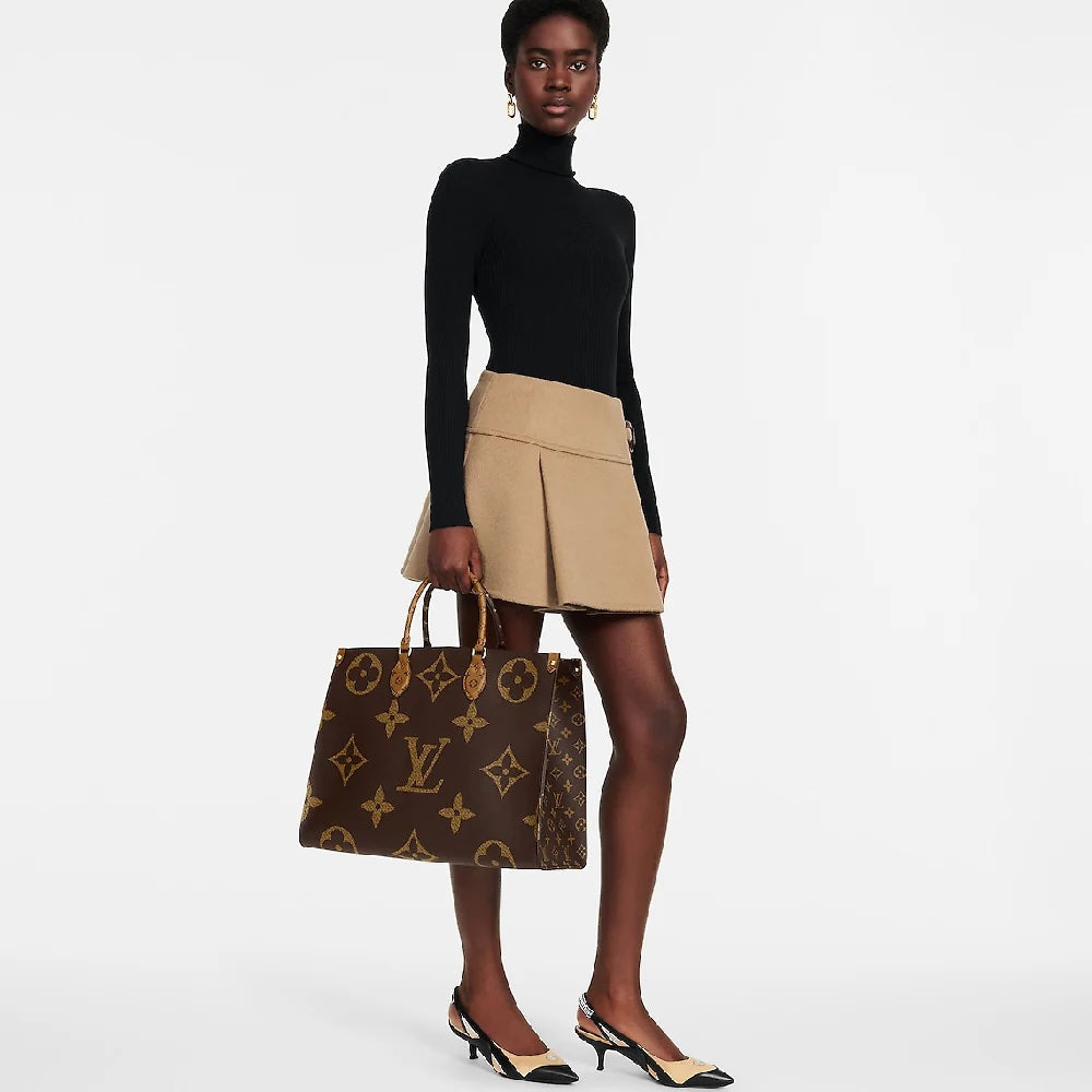 Louis Vuitton GIANT REVERSE ON GO GM Monogram On The Go Tote Bag Bag Gm
