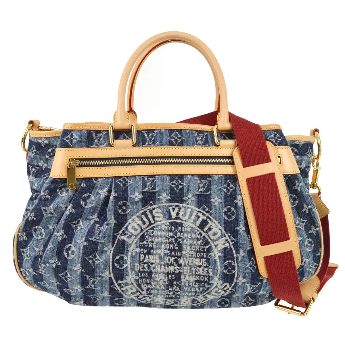 Louis Vuitton DENIM CABAS RAYE GM Monogram Handbag