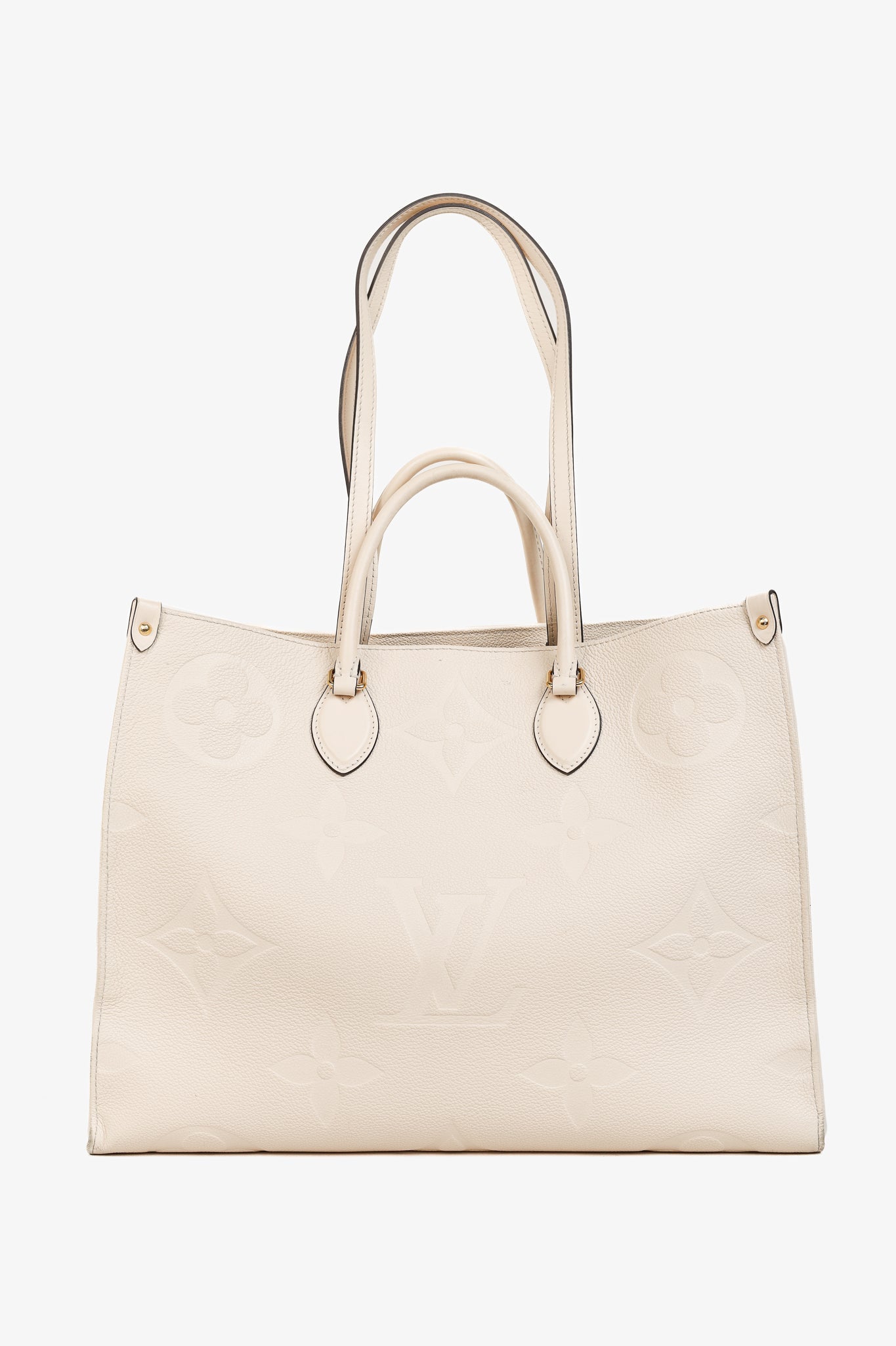 Louis Vuitton OnTheGo GM Creme Empreinte Monogram Leather Tote Bag