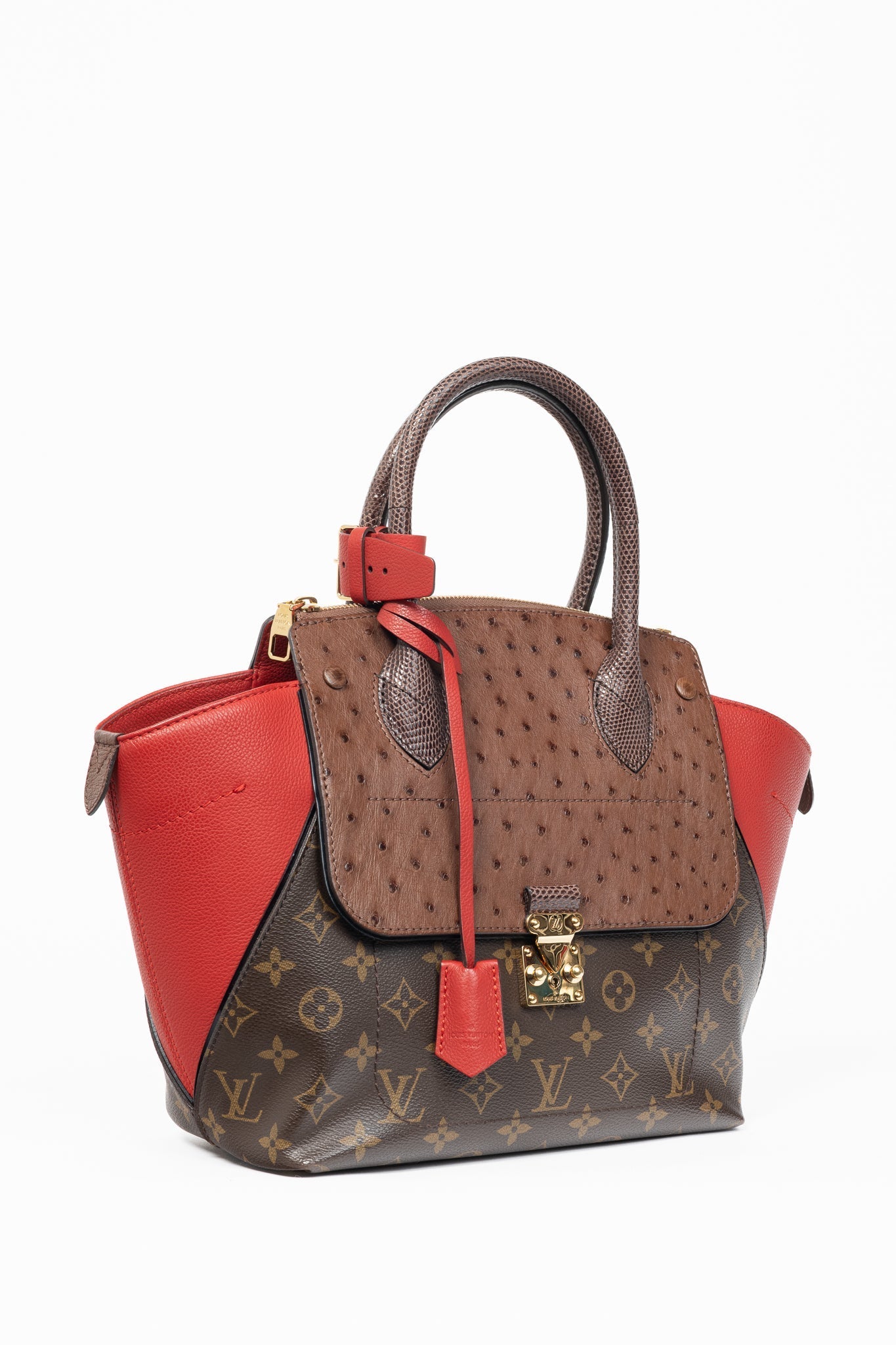 Louis Vuitton Majestueux PM Rouge Monogram Exotique Tote