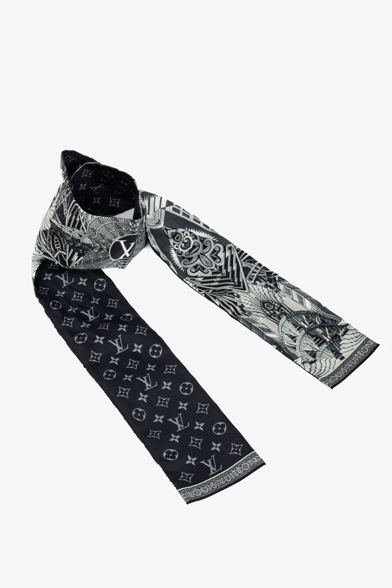 Louis Vuitton LV Buildings Black Art Deco & Monogram Studded Bandeau Fashion Accessory