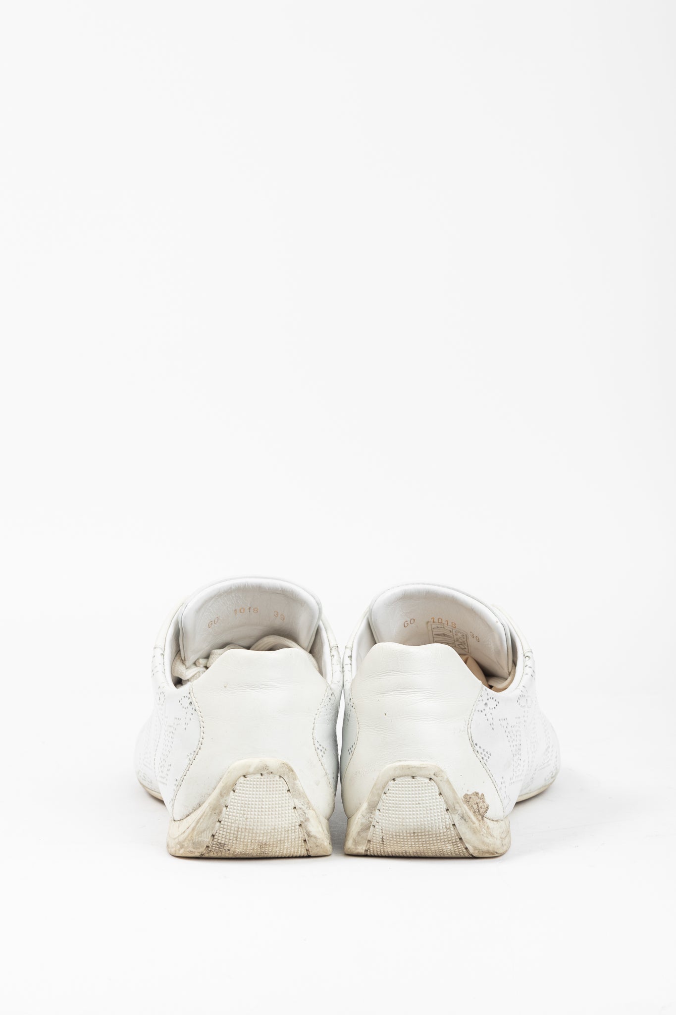 Louis Vuitton White Mahina Perforated Monogram Leather Lace-Up Sneakers