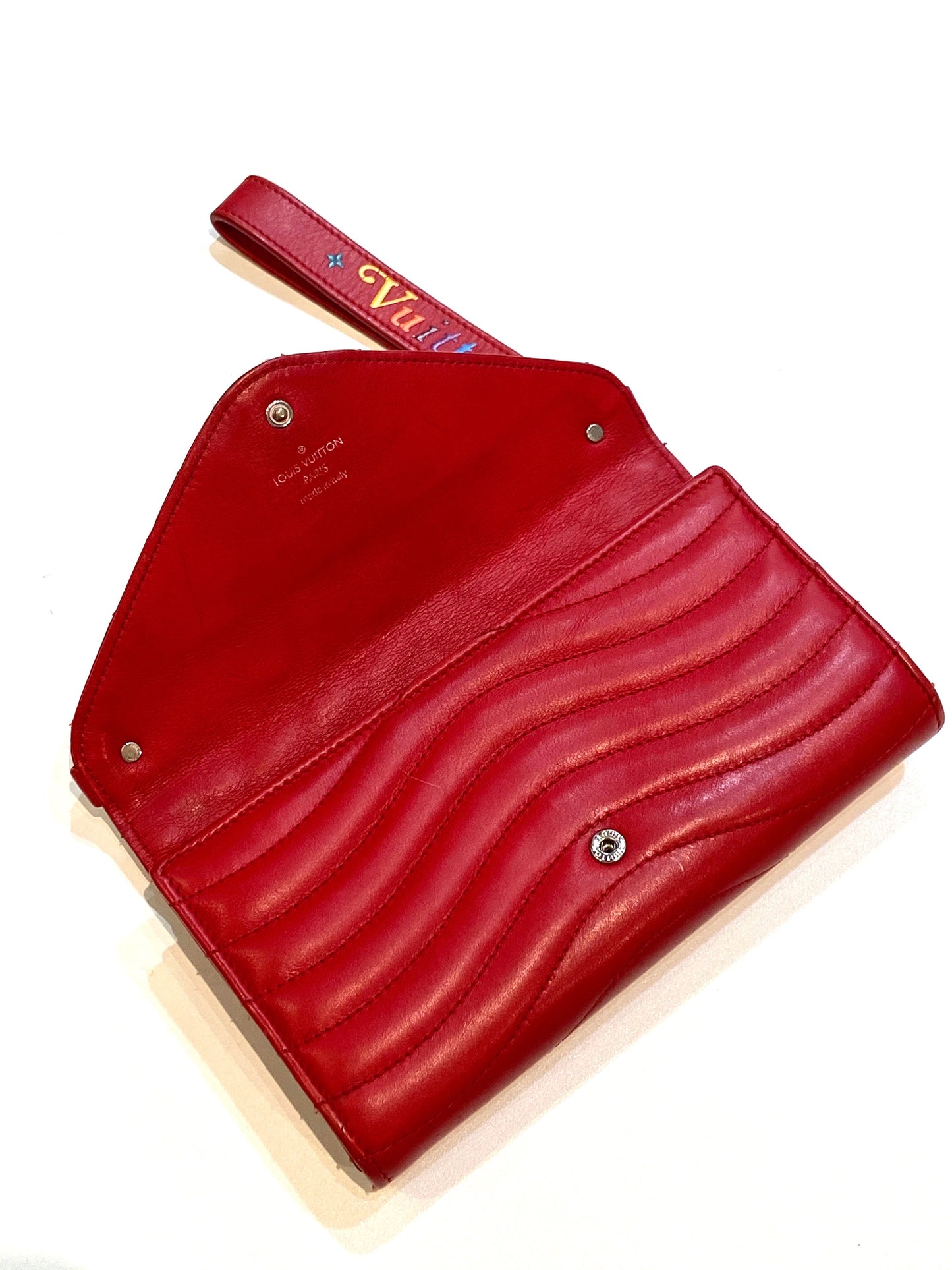 Louis Vuitton NEW WAVE LONG WRISTLET Calfskin Wallet Case
