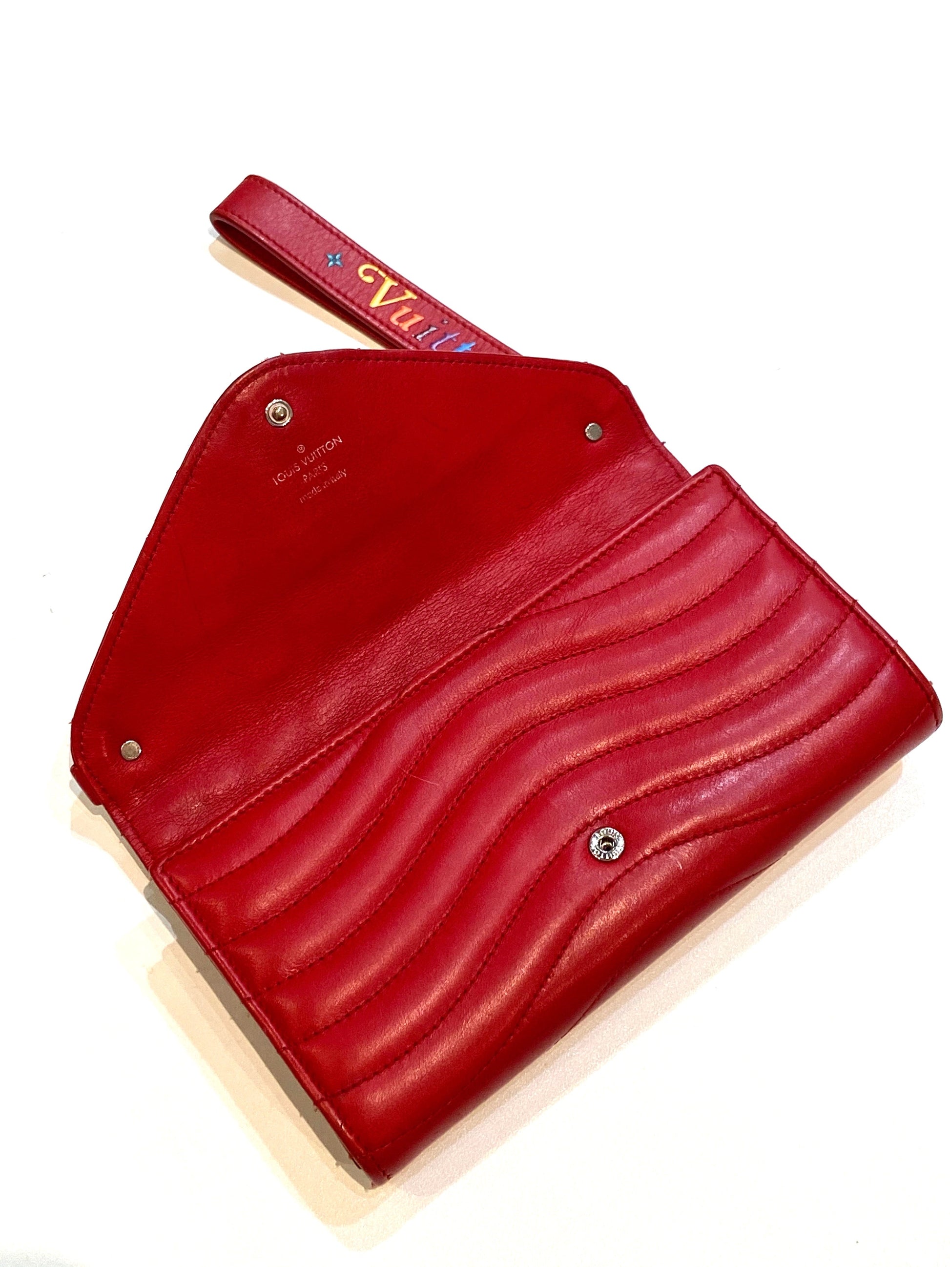 Louis Vuitton NEW WAVE LONG WRISTLET Calfskin Wallet Case