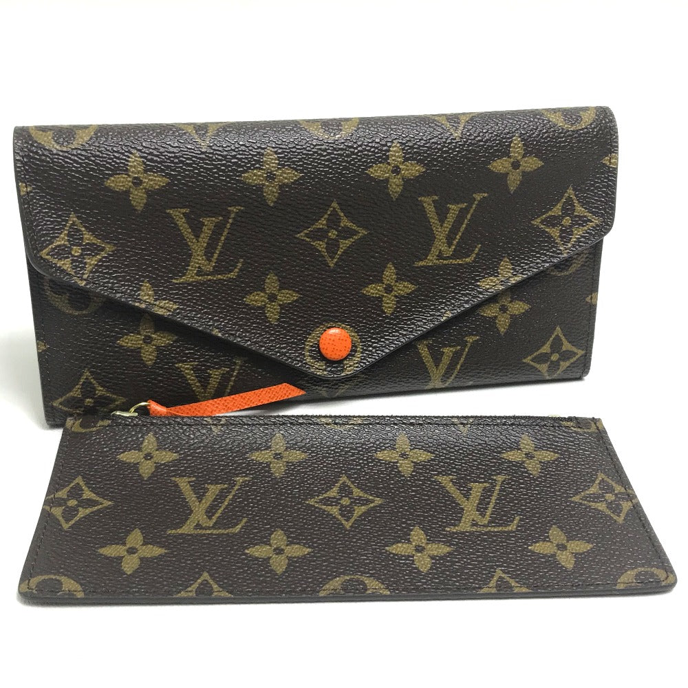 Louis Vuitton Long Purse x Comes a Monogram Canvas Brown Orange Wallet Case