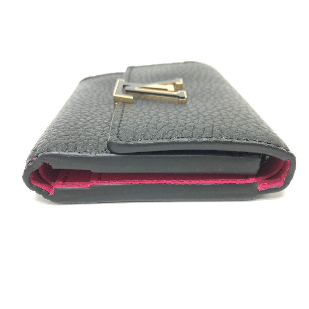 Louis Vuitton Trifold M68587 Taurillon Clemence Portefeuille Leather Black Wallet Case