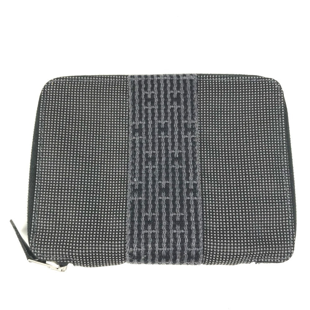 Notebook Cover Gray Zip Around Her Line Canvas Travel Bag