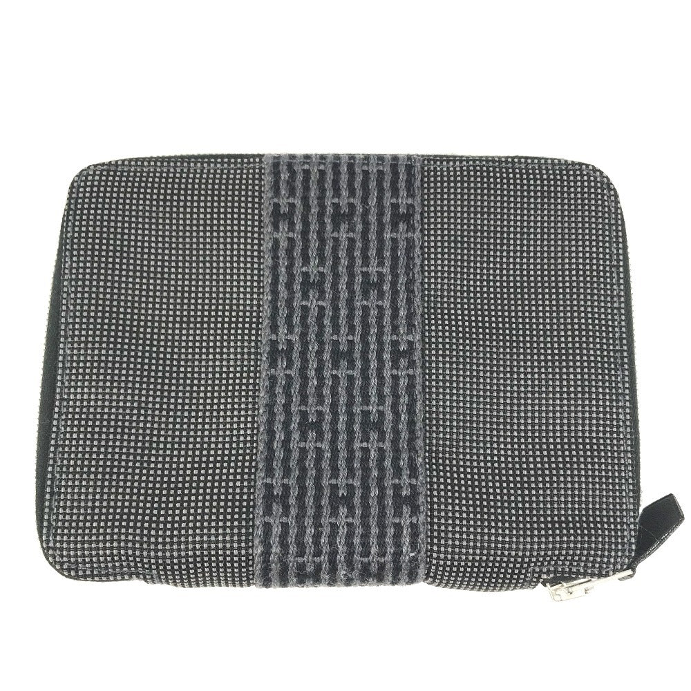 Notebook Cover Gray Zip Around Her Line Canvas Travel Bag