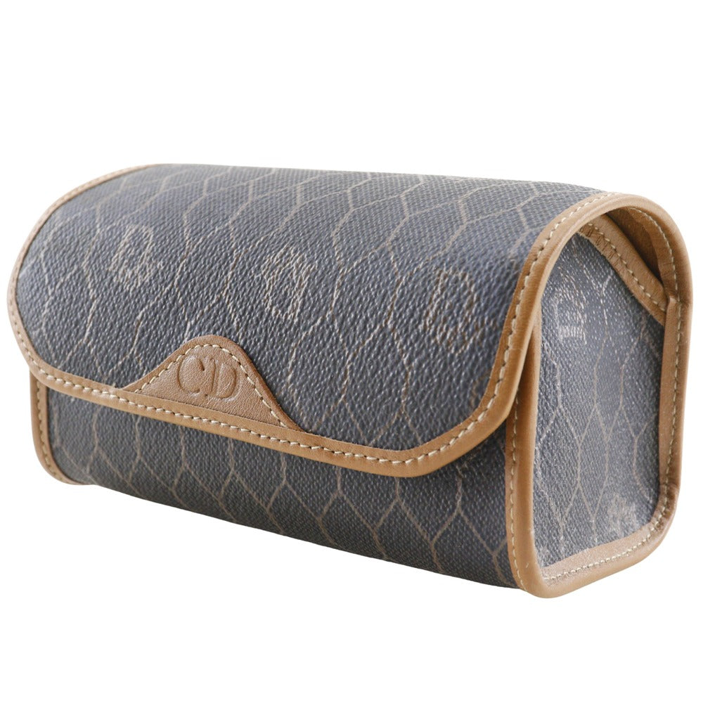 Dior Christian Pouch Pvc Novelty Honeycomb Pattern Unisex(Unisex) Brown Travel Bag