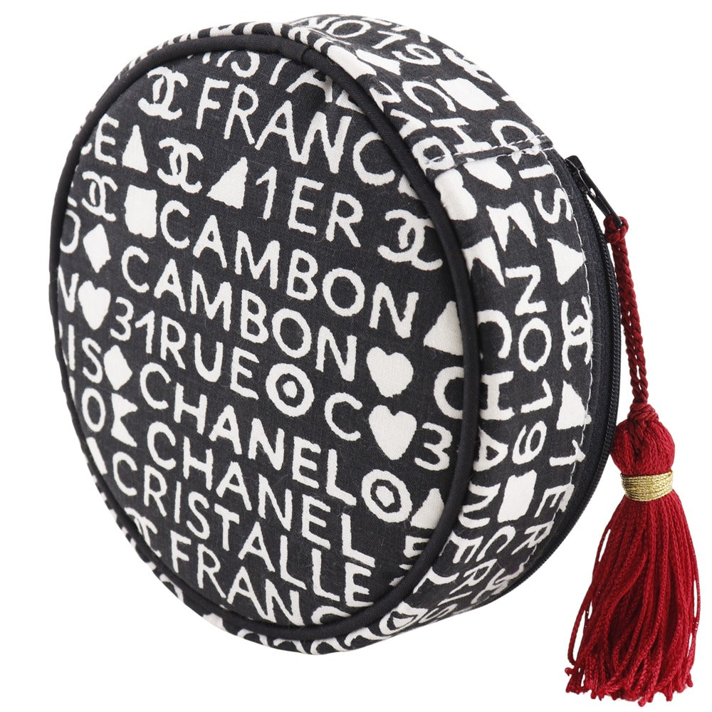Chanel cotton 31rue cambon novelty Makeup Black Handbag