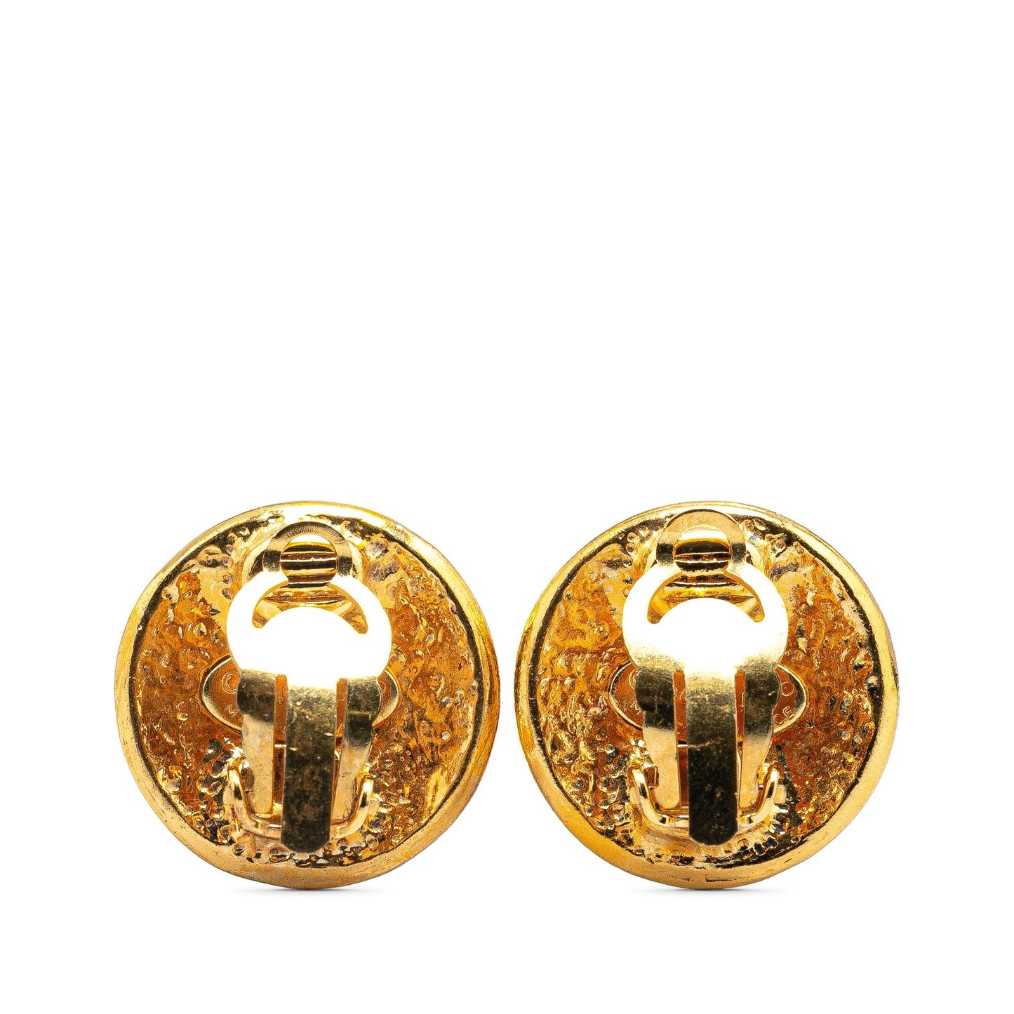 Gold Chanel Gold Plated CC Clip On Earrings