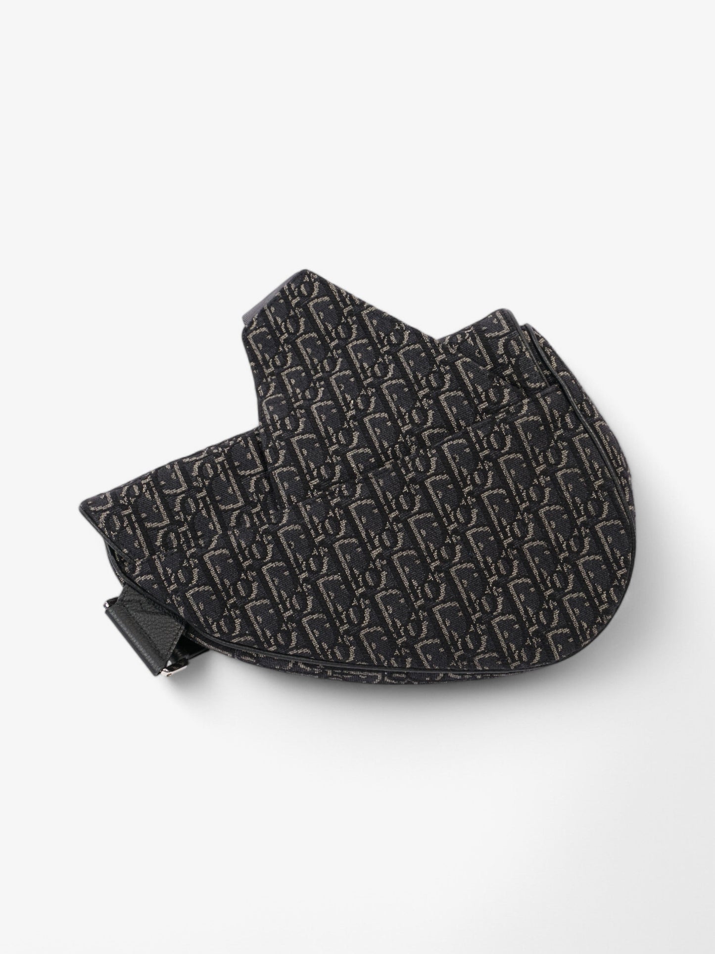 Dior Christian Saddle Bag Oblique Canvas Black Crossbody Bag