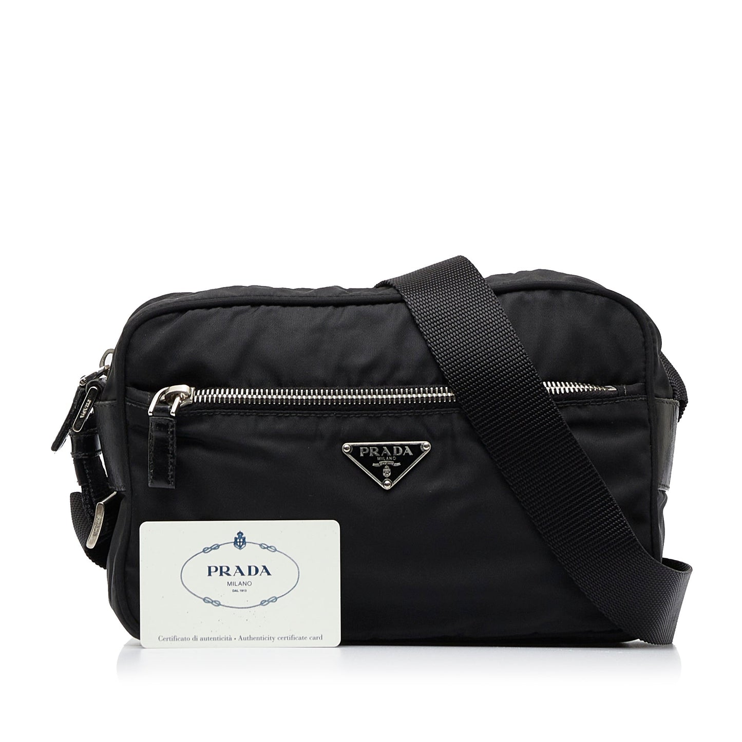 Prada Tessuto Crossbody Bag Nylon Black Black Nylon 3