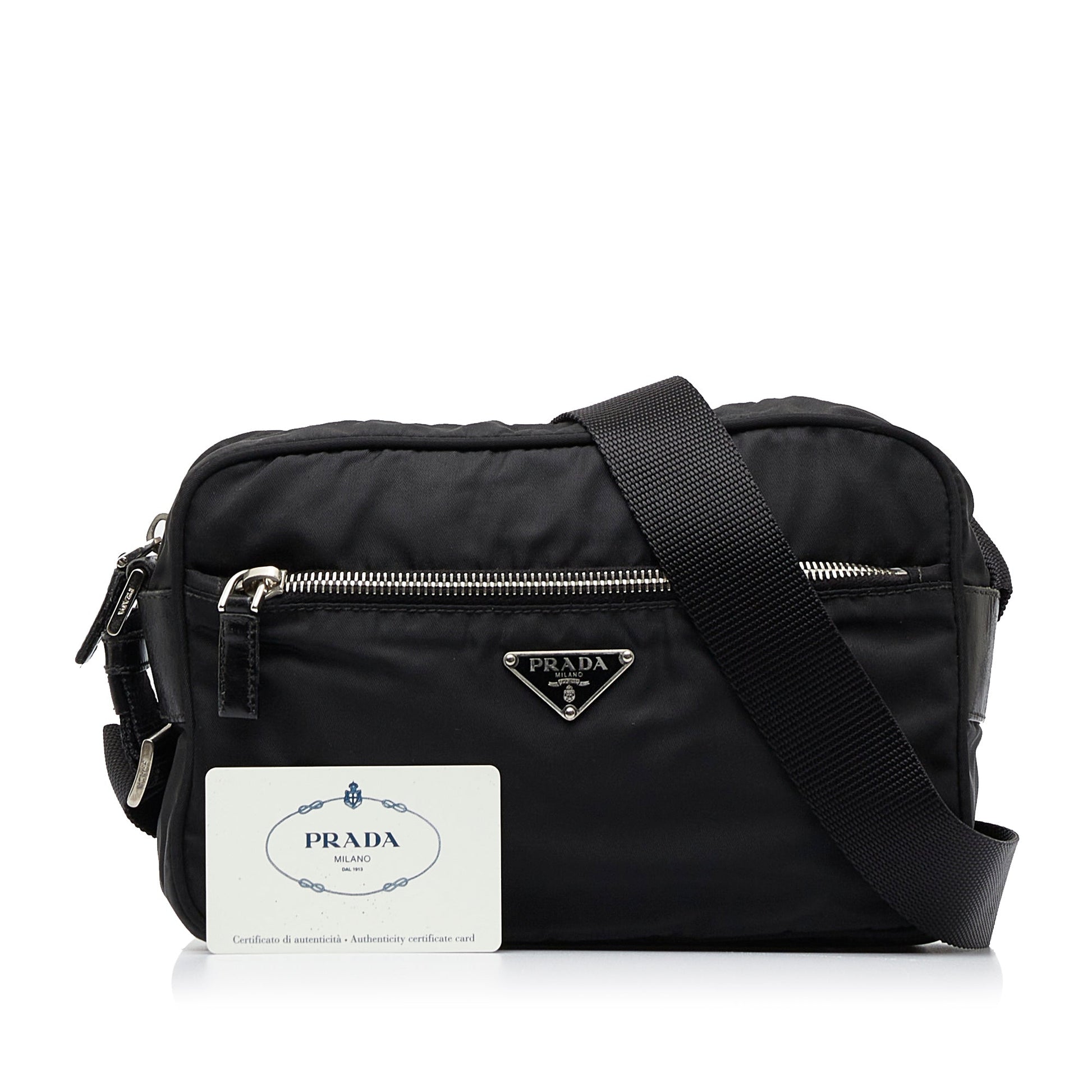 Prada Tessuto Crossbody Bag Nylon Black Black Nylon 3
