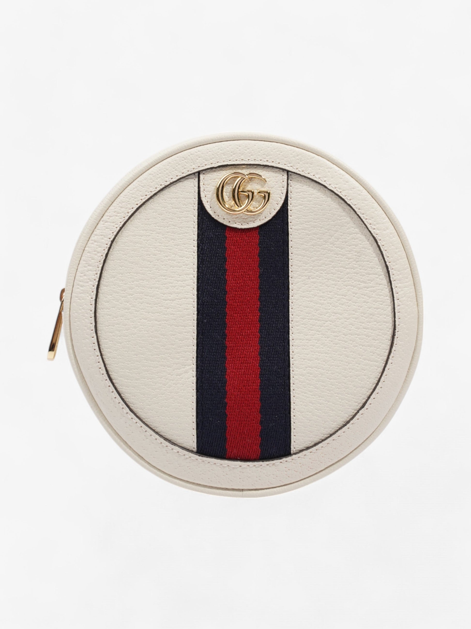 Gucci Ophidia Round Backpack Navy Red Mini Leather White