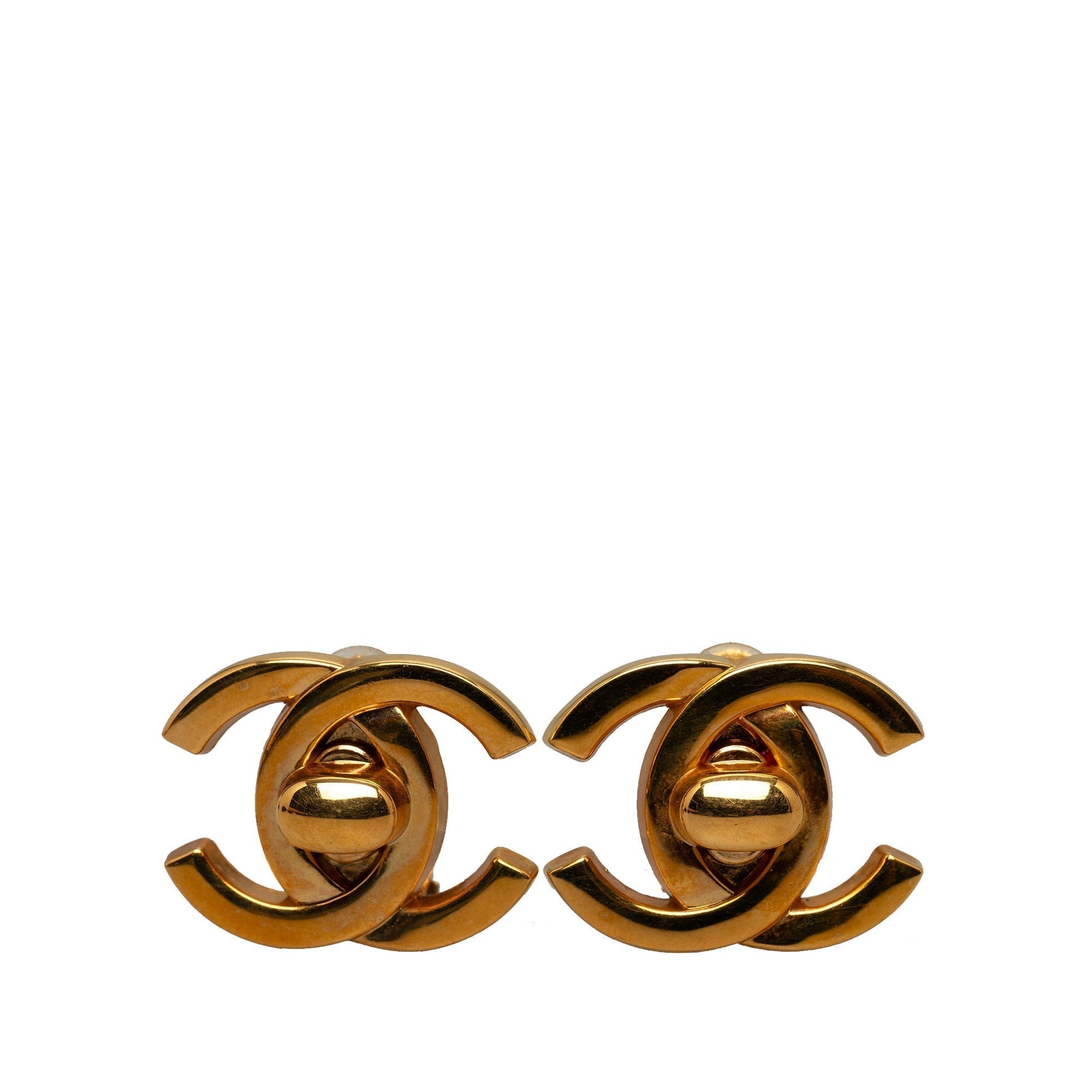 CHANEL CC Turn Lock Clip On Earrings Costume Earrings