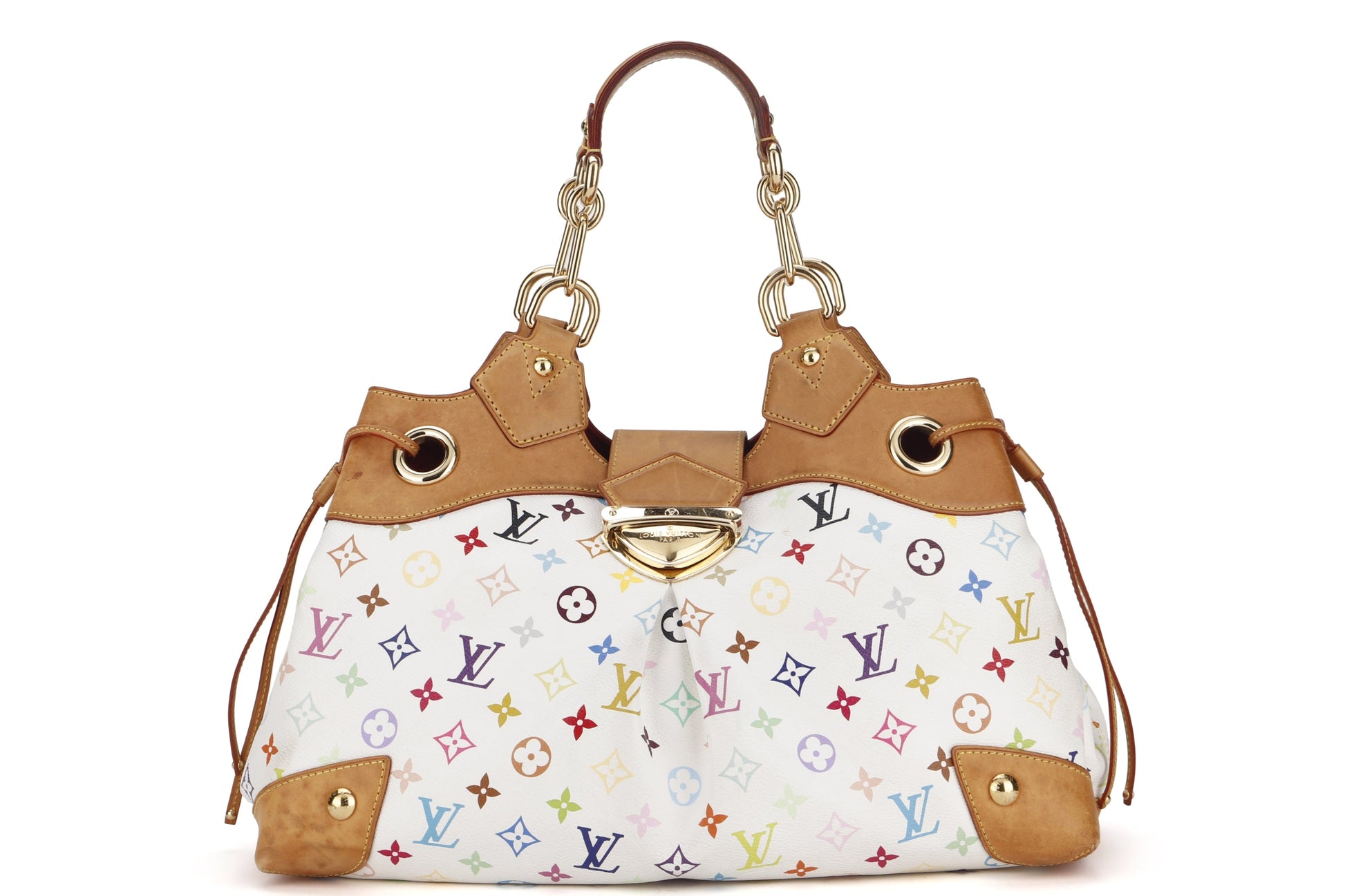 LOUIS VUITTON MULTICOLOR WHITE ARSULA BAG (TH0058), WITH DUST COVER