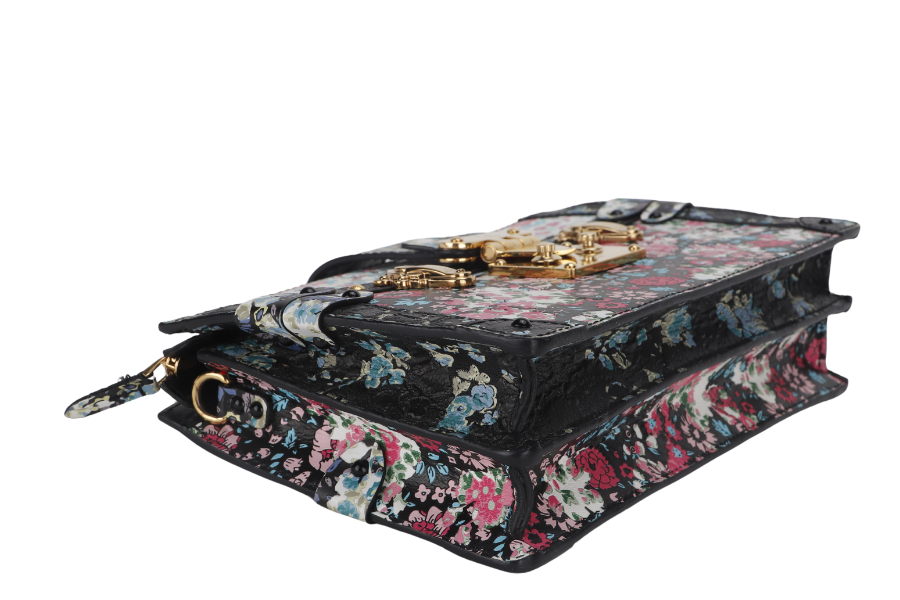LOUIS VUITTON TRUNK CLUTCH LIBERTY ROSE CALF LEATHER WITH STRAP WITH DUST COVER AND BOX