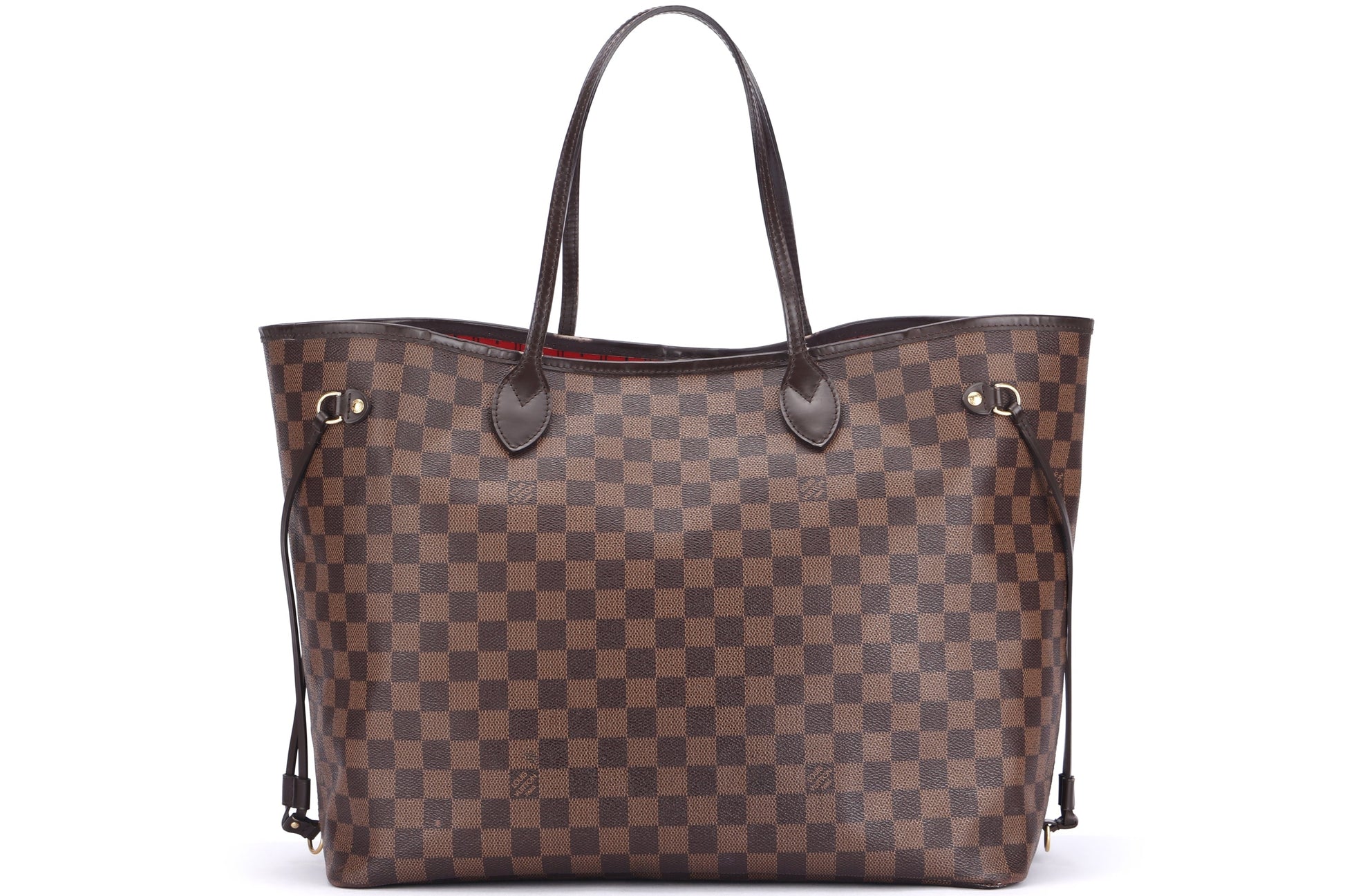 LOUIS VUITTON N41357 NEVERFULL (FL3171) GM SIZE DAMIER EBÈNE CANVAS GOLD HARDWARE, NO DUST COVER