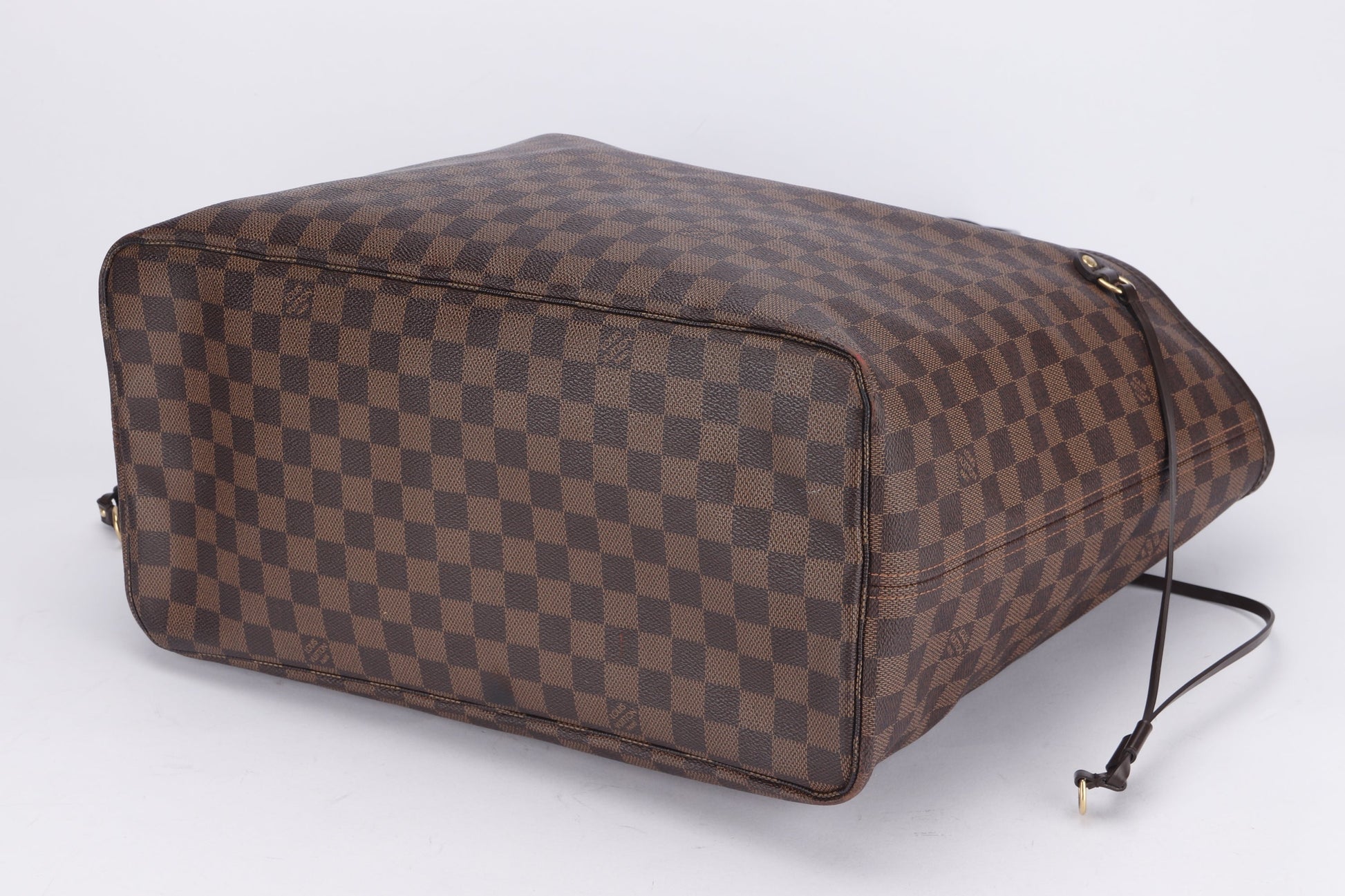 LOUIS VUITTON N41357 NEVERFULL (FL3171) GM SIZE DAMIER EBÈNE CANVAS GOLD HARDWARE, NO DUST COVER