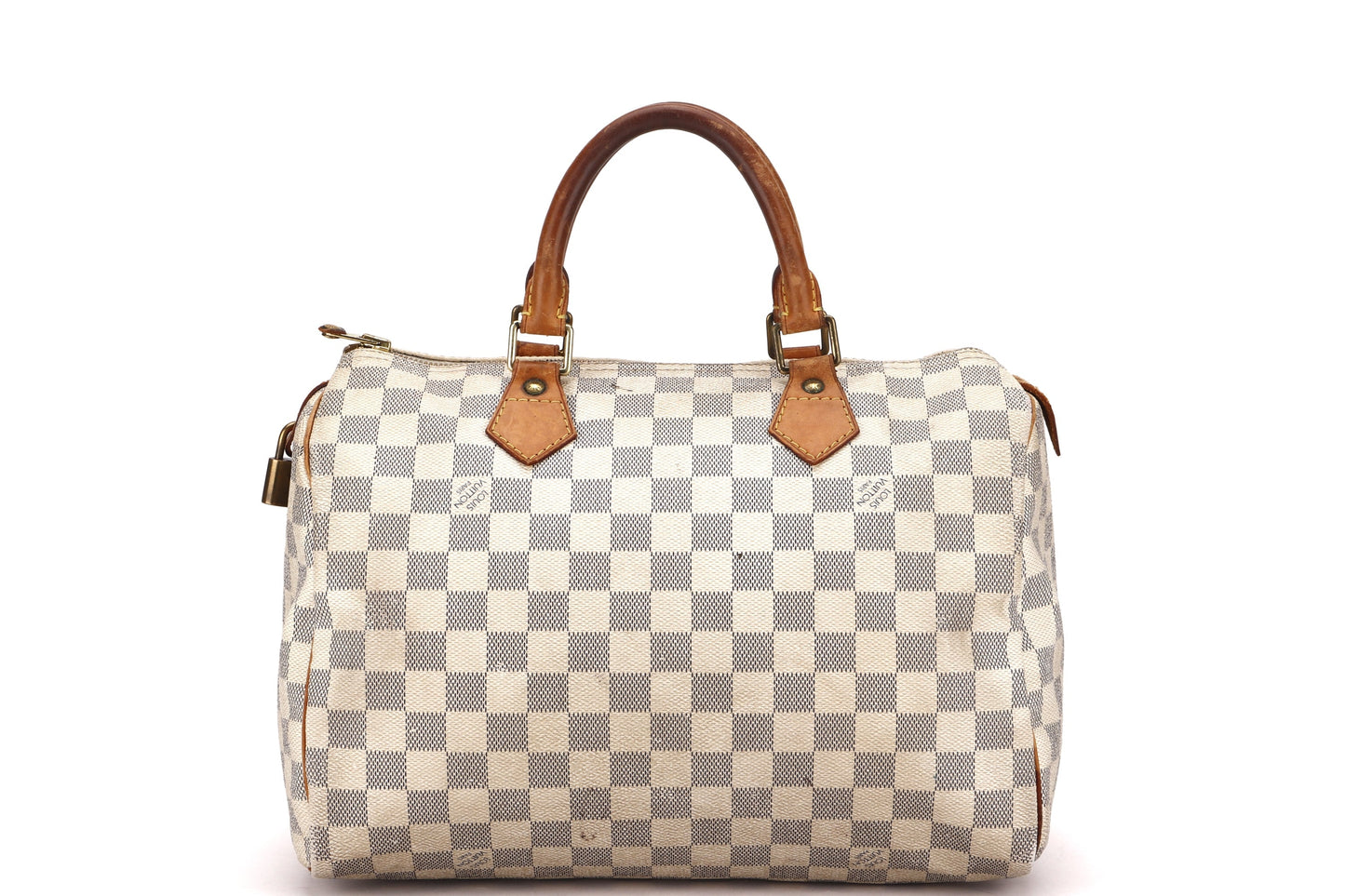 LOUIS VUITTON SPEEDY 30 (SP3130) DAMIER AZUR CANVAS GOLD HARDWARE, WITH LOCK, NO KEYS & DUST COVER