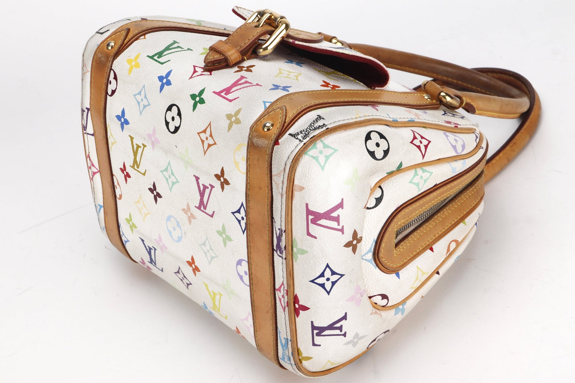 LOUIS VUITTON PRISCILLA MM (SP0096) MULTICOLOR WHITE MONOGRAM GOLD HARDWARE, NO DUST COVER