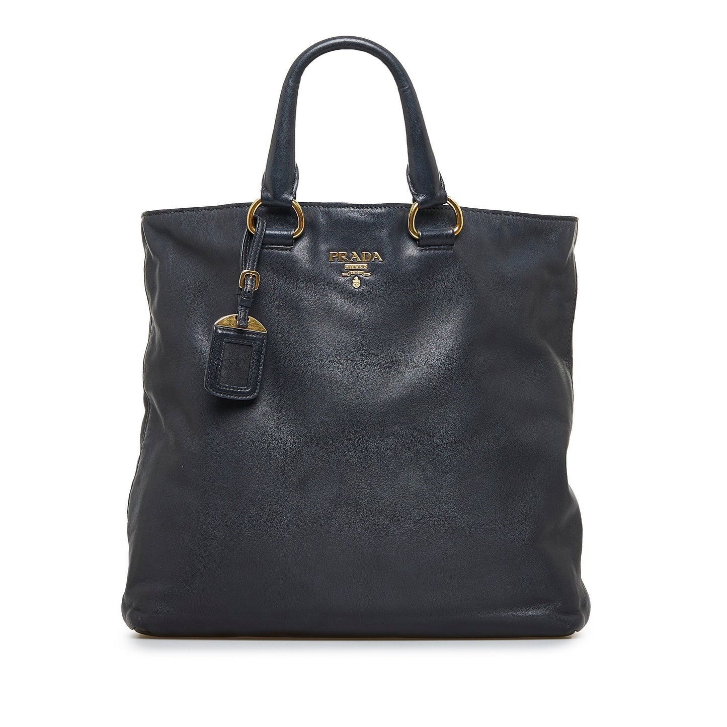 Prada Soft Calf Shopping Tote Satchel Black Satchel Bag