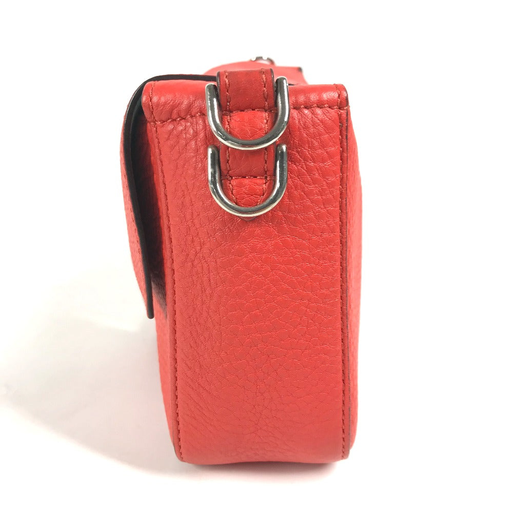Fendi Shoulder Bag Mamma Celeria Women Leather Red Bucket